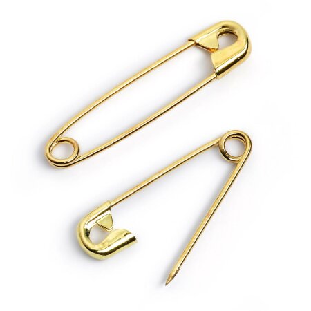 Safety pins, 19/23 / 27mm, assorted, Gold , Pack of 30 (071165)