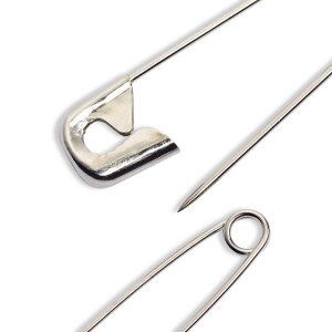 Safety pins, 27/38/50mm, assorted, Silver, Pack of 18 (085120)