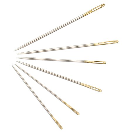 Darning Needles, Short, No. 5/0-1/0, Assorted, Silver/Gold Pack of 6 (124662)
