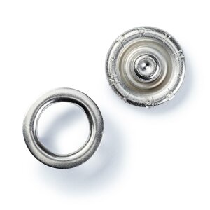 No Sew Snap Fastener "Jersey", Spur Ring, 10mm, Silver Colour (390302)
