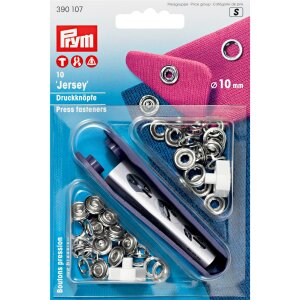 No Sew Snap Fastener "Jersey", Spur Ring, 10mm, Silver Colour (390302)