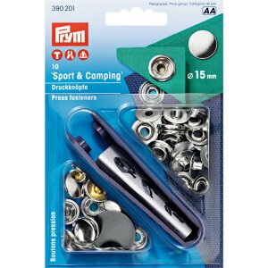 No Sew Snap Fastener "Sport&Camping", 15mm, Silver Colour (390201)