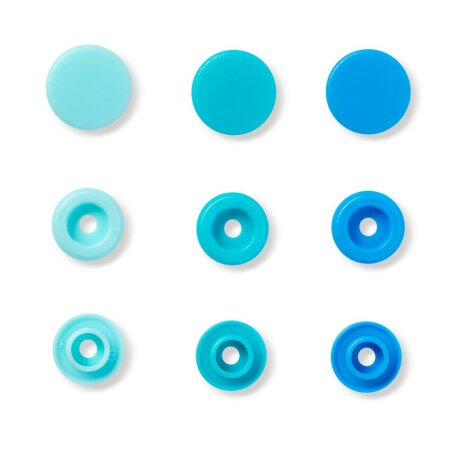 Snap Fasteners Color Snaps, Blue, Prym Love, Plastic, 12,4mm, Pack of 30 (393000)