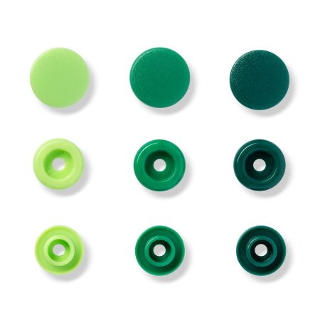 Color Snaps Snap Fasteners Green, Prym Love, Plastic 12,4mm, Pack of 30 (393001)