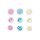 Color Snaps Snap Fasteners Light Pink/Light Blue/viale, Prym Love, Plastic 12,4mm, 30 Pieces (393007)