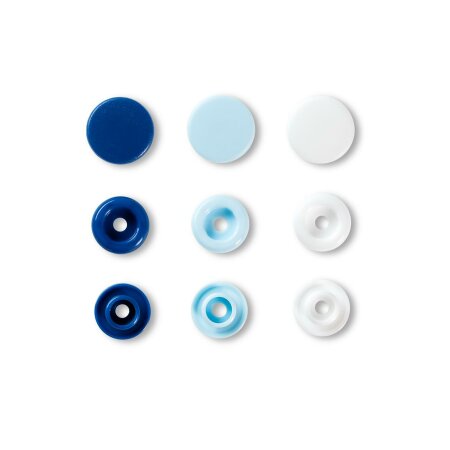 Snap Fasteners Color Snaps Light Blue, Prym Love, Plastic 12,4mm, Pack of 30 (393009)