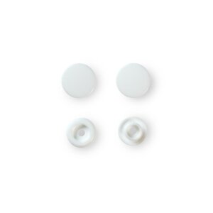 Color Snaps Snap Fasteners White, Plastic 12,4mm, Pack of...