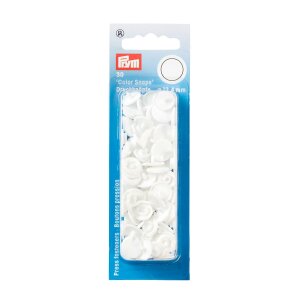 Color Snaps Snap Fasteners White, Plastic 12,4mm, Pack of 30 (393103)