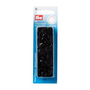 Color Snaps Snap Fasteners Black,Plastic 12,4mm, Pack of 30 (393105)