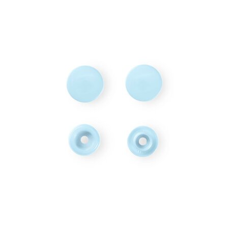 Snap Fasteners No Sew Color Snaps Light Blue, Round, Plastic 12,4mm, Pack of 30 (393120)