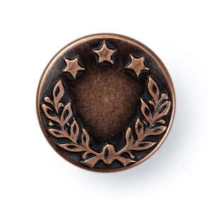 No Sew Jeans Buttons, Laurel Wreath, 17mm, Old Copper (622241)