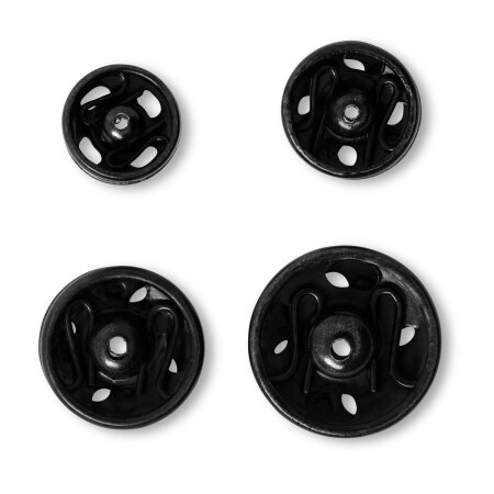 Sew On Snap Fasteners, 6-11mm, Black, Pack of 20 (341271)