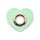 Leatherette Eyelette Patch Heart mint 11mm - Nickel