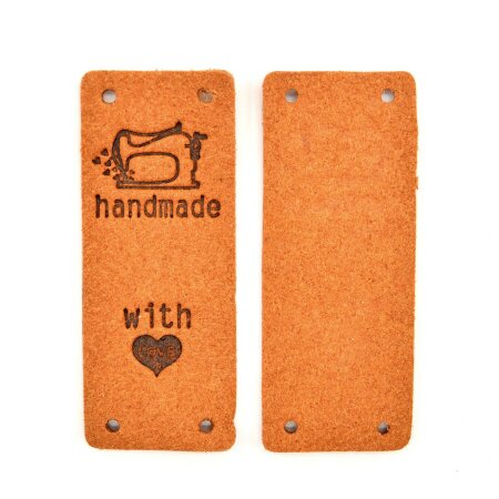Application "handmade with heart" label light brown