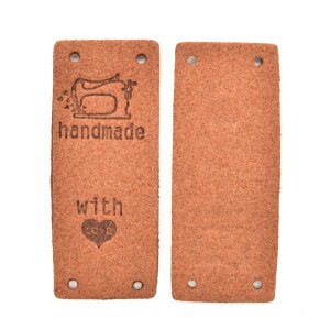 Application "handmade with heart" label brown
