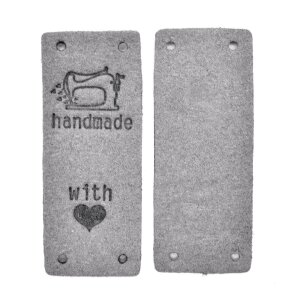 Application "handmade with heart" label grey