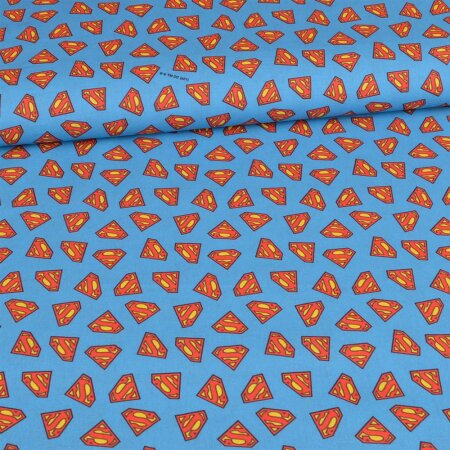 cotton fabric Superman - Aqua