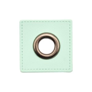 Leatherette Eyelette Patch Mint 8mm - old-Nickel