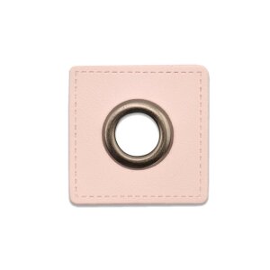 Leatherette Eyelette Patch Rosé 8mm - Old Nickel