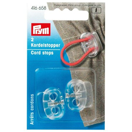 Cord Lock, 2 Hole, Transparent, Pack of 2 (416658)