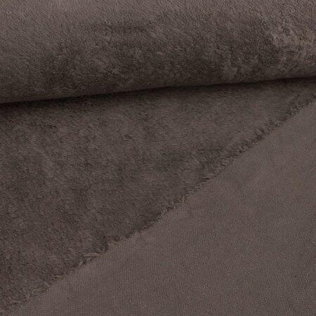 Teddy Fabric Cotton Uni Grey
