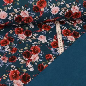 Softshell - magical roses on navy