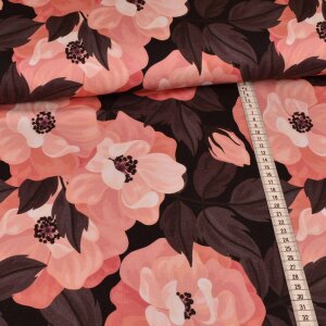 Modal French Terry Swafing -  blossom dream pink black