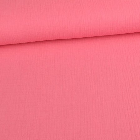 Organic Muslin Cotton Double Gauze Uni pink