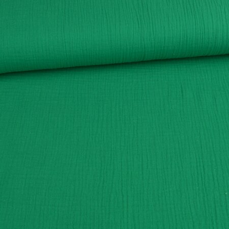 Organic Muslin Cotton Double Gauze Uni green