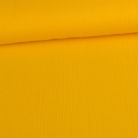 Organic Muslin Cotton Double Gauze Uni yellow