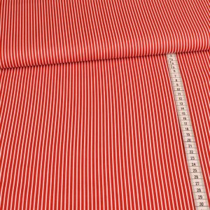 Baumwolle Webware - stripes white red