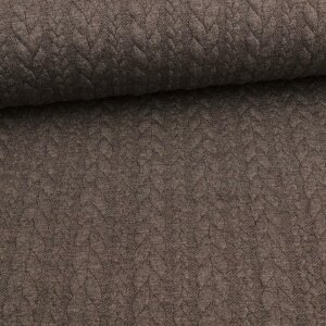Knit Jaquard Knitted Fabric with Braid Pattern dark grey...