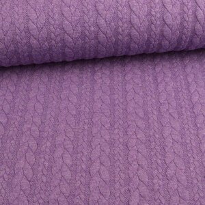 Knit Jaquard knitted fabric with Braid Pattern lilac melange