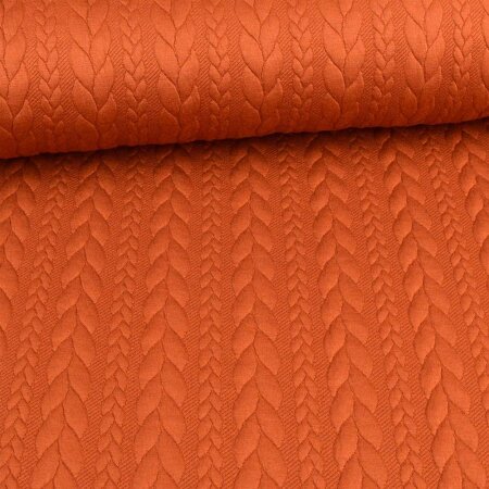 Knit Jaquard Knitted Fabric with Braid Pattern light brown