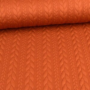 Knit Jaquard Knitted Fabric with Braid Pattern light brown