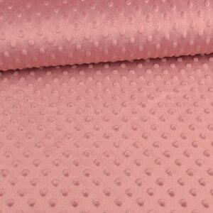 Minky Fleece Malia - Dots Uni dusky pink