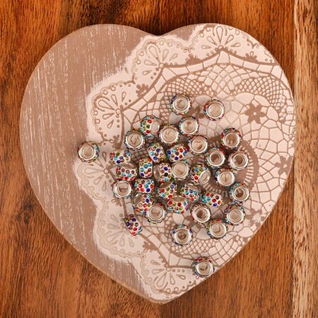 Beads Glitter Multicolor 10x5mm