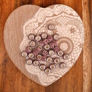 Beads Glitter lilac 10x5mm