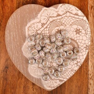 Beads Glitter white 10x5mm