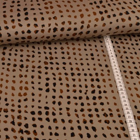 Viscose Jersey two colored spots on taupe