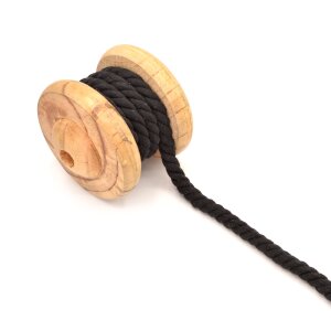 Twisted Cotton Cord Uni black 10mm