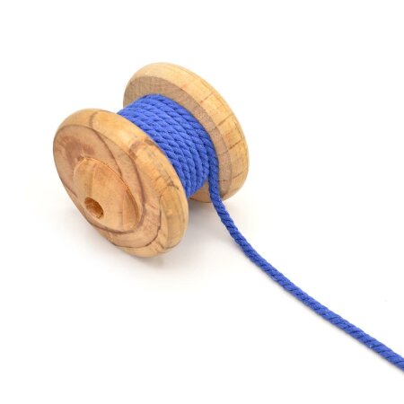 Twisted Cotton Cord Uni 6mm royal blue