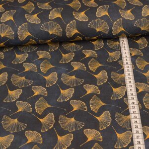 Canvas - Ginkgo leaves - navy