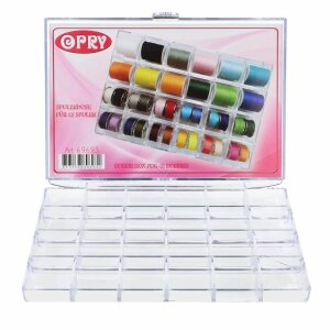 Sewing thread box for up to 24 spools