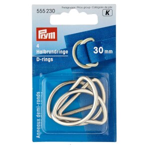 Half Rings, 30mm, Silver Colour, Pack of 4 (555230)