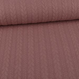 Knit Jacquard Knitted Fabric with Braid Pattern Dusky Rose