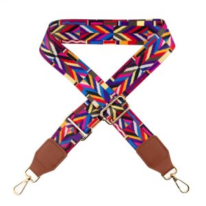 Bag Strap with Carabiner - colorful brown Gold