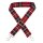 Bag Strap with Carabiner - Plaid Pattern red Black silver