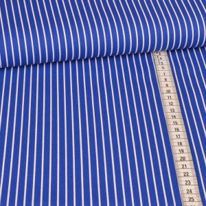cotton fabric - stripes on blue
