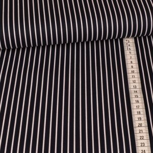 cotton fabric - stripes on dark navy